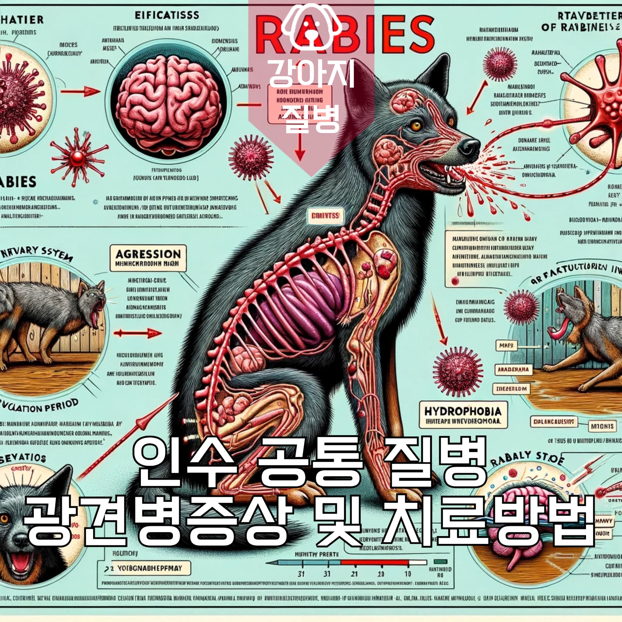 인수 공통 질병 광견병증상 및 치료방법