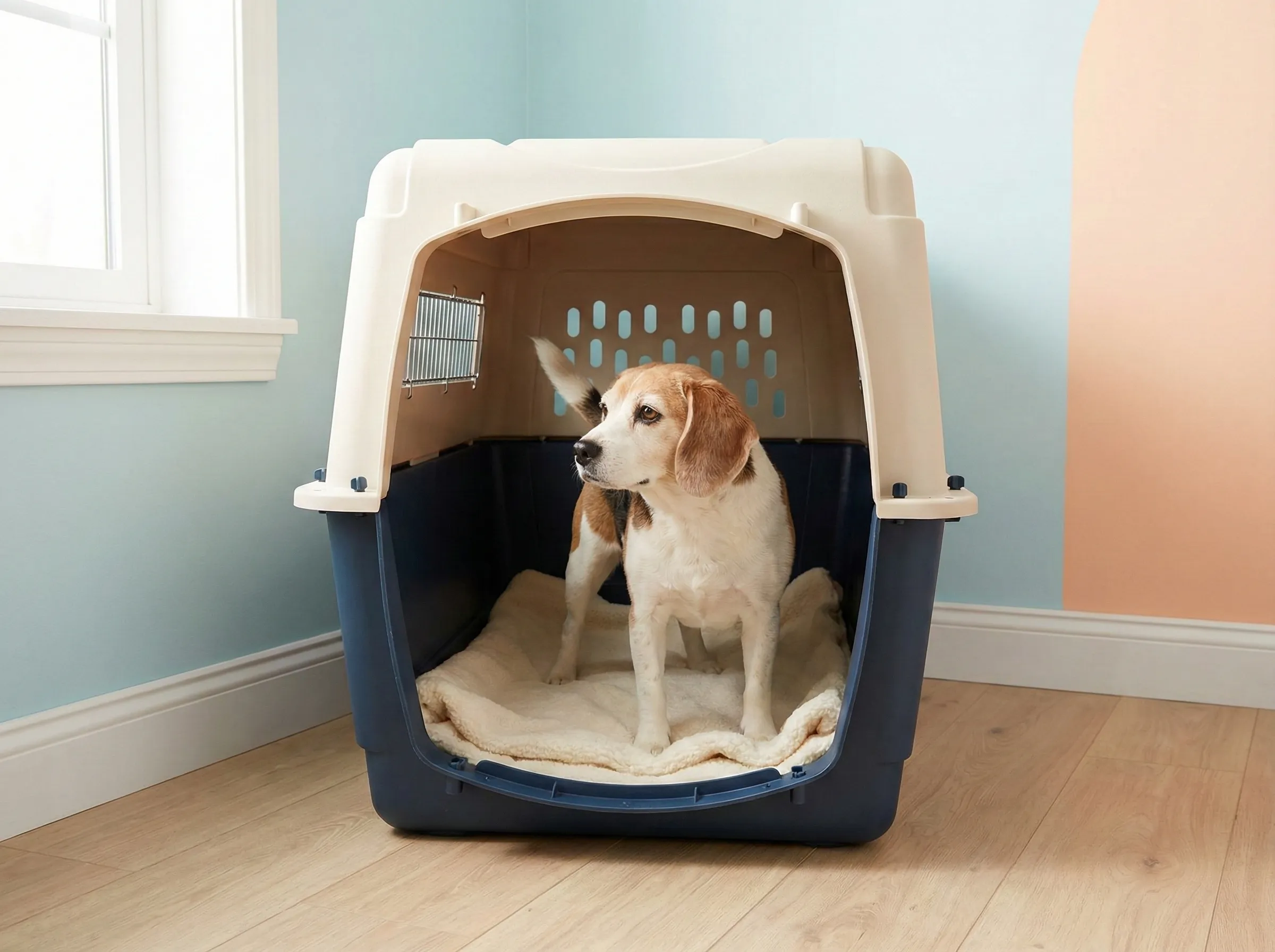 강아지 켄넬 문 닫기 훈련 및 분리불안 실전 응용 모습