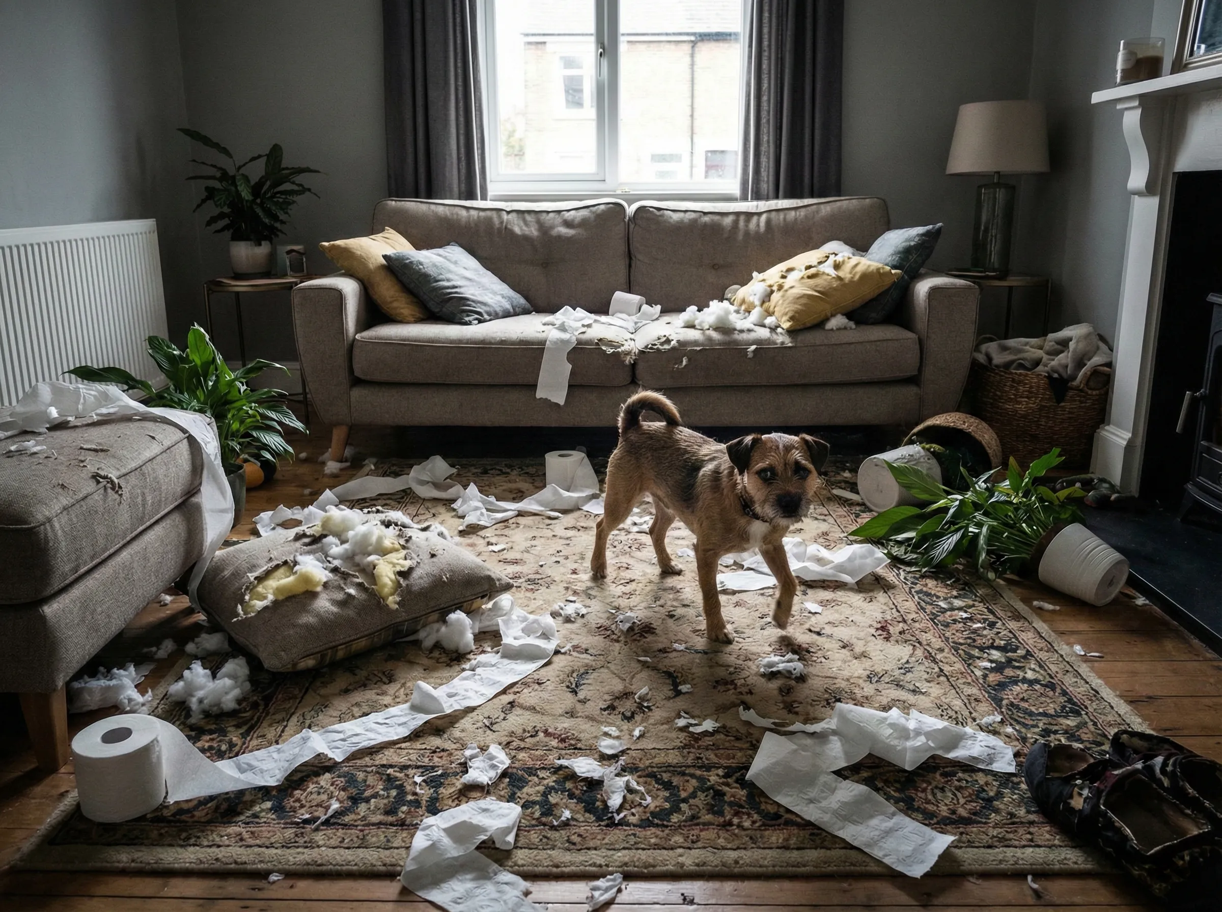 강아지 분리불안으로 인한 파괴 행동, 짖음, 배변 실수 등 주요 증상