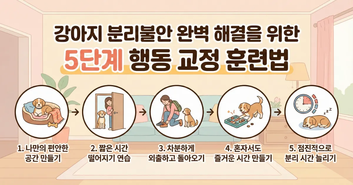 강아지 분리불안 훈련법 및 하울링 짖음 문제 행동 교정 메인 배너
