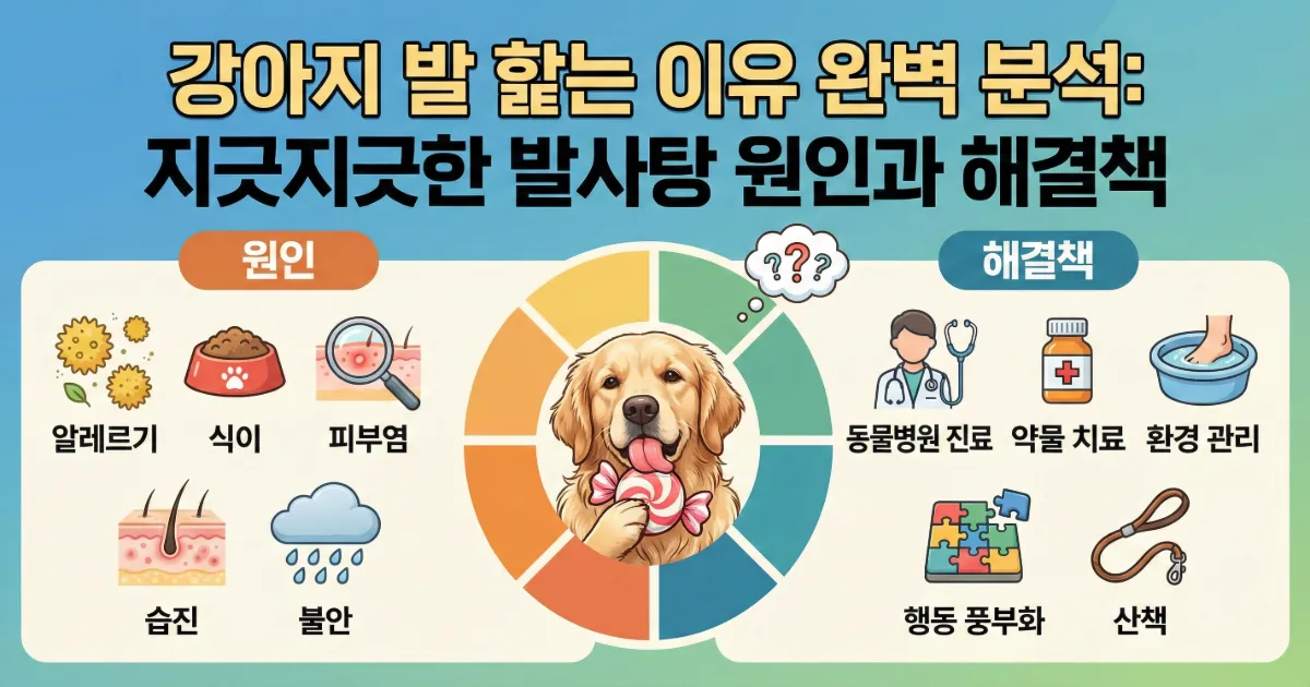 강아지 발 핥는 이유인 알레르기 습진 스트레스 증상과 해결책 메인 배너