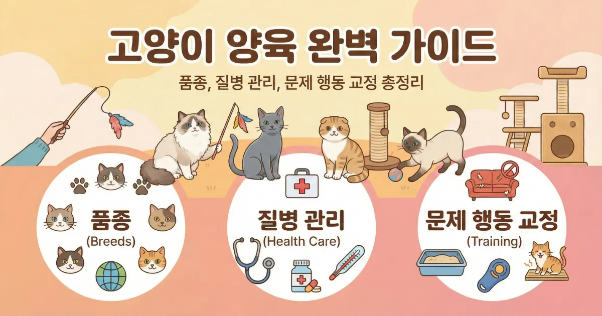 올바른 고양이 양육을 위한 품종 및 질병 행동 교정 가이드 메인 배너