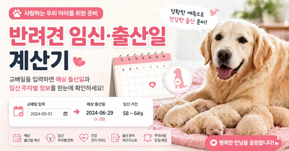 강아지 출산일 계산기