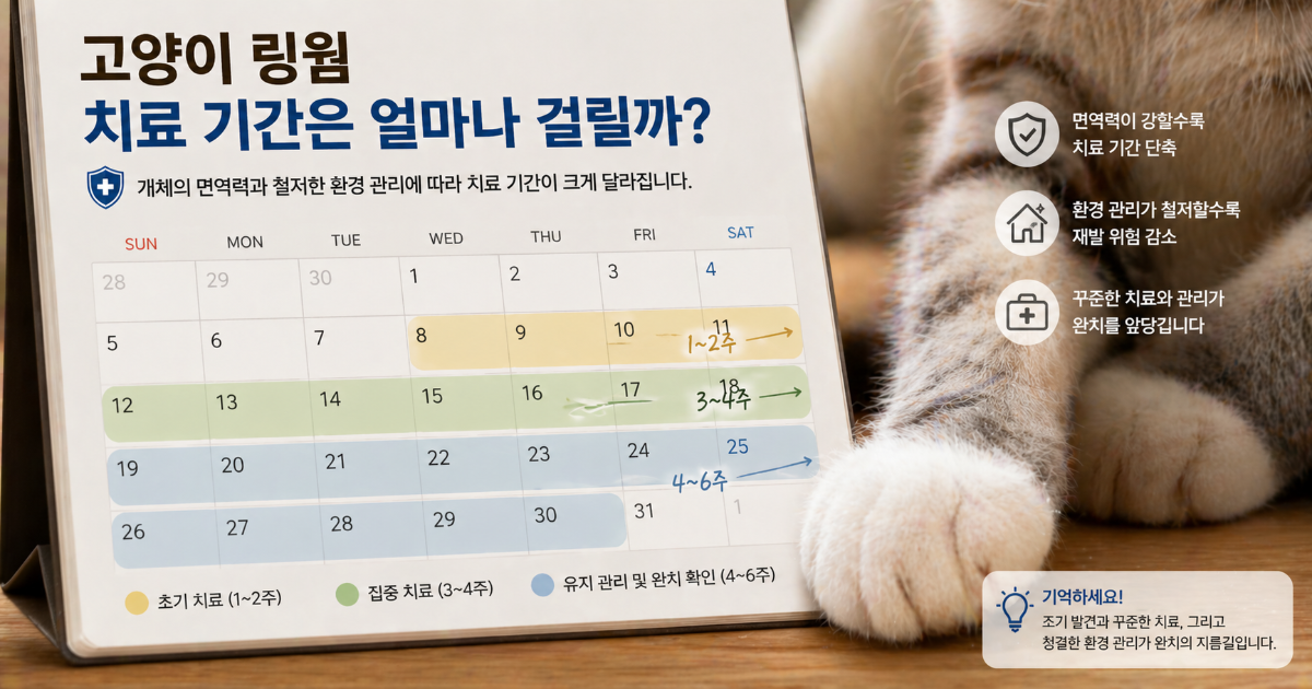 ringworm-treatment-duration 고양이 링웜 치료 기간