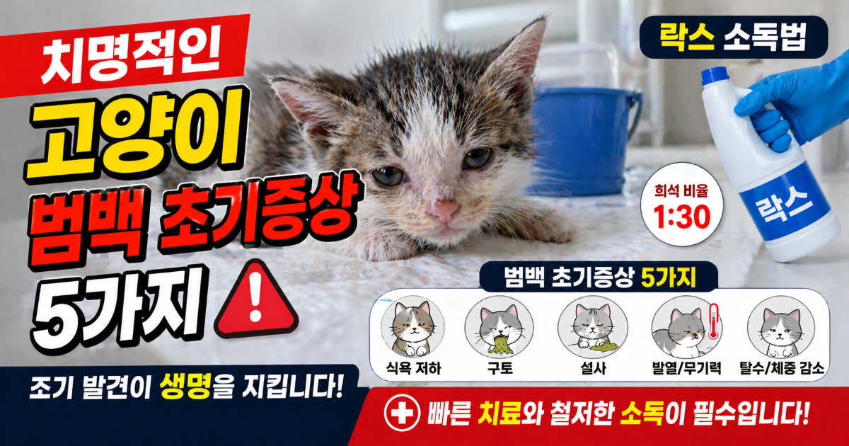 고양이 범백 초기증상 확인하는 모습